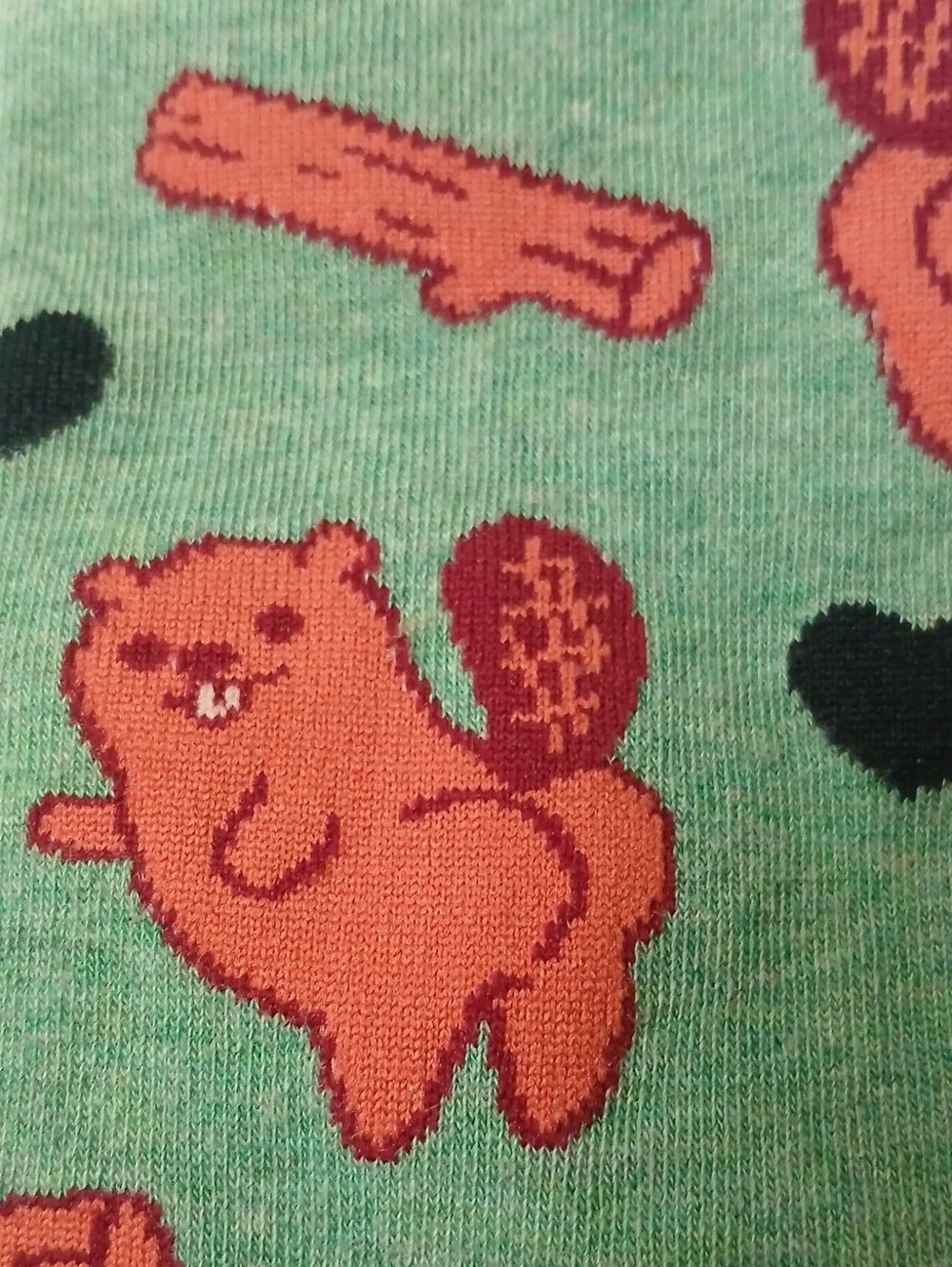 Crazy Dog T Shirts “Dam Girl” Beaver Socks Green Ladies Size 9-11